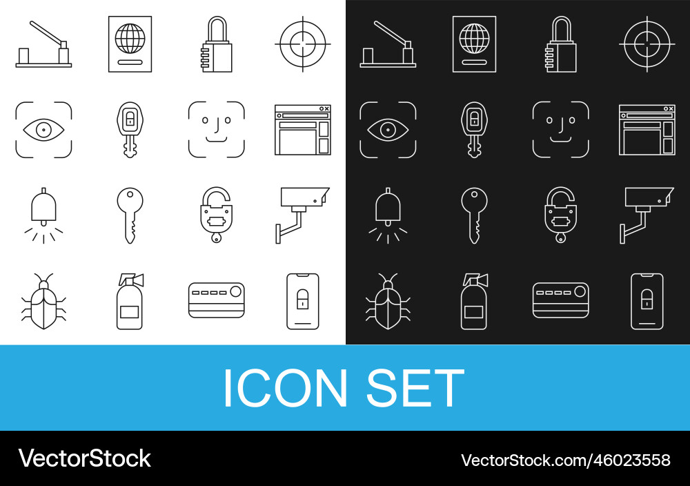 Set line mobile with closed padlock security Set line mobile with closed padlock security vector image