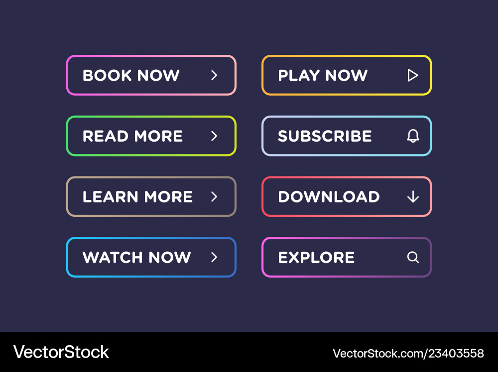 Set of colorful gradient outline clean style Set of colorful gradient outline clean style vector image