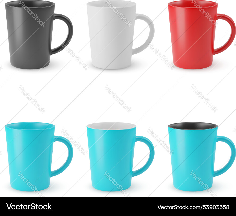 Set of empty cups Set of empty cups vector image