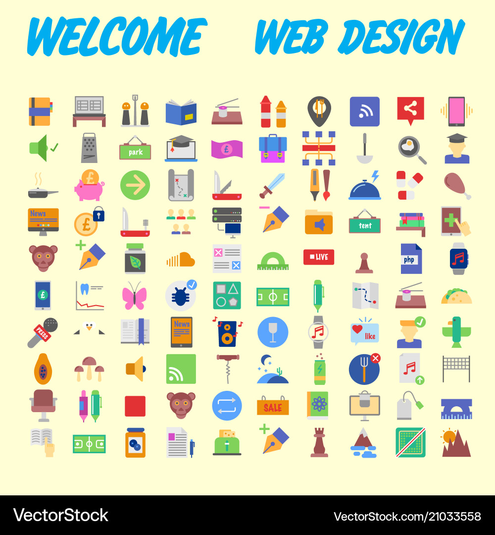 Set of multicolored icons for your design vector image