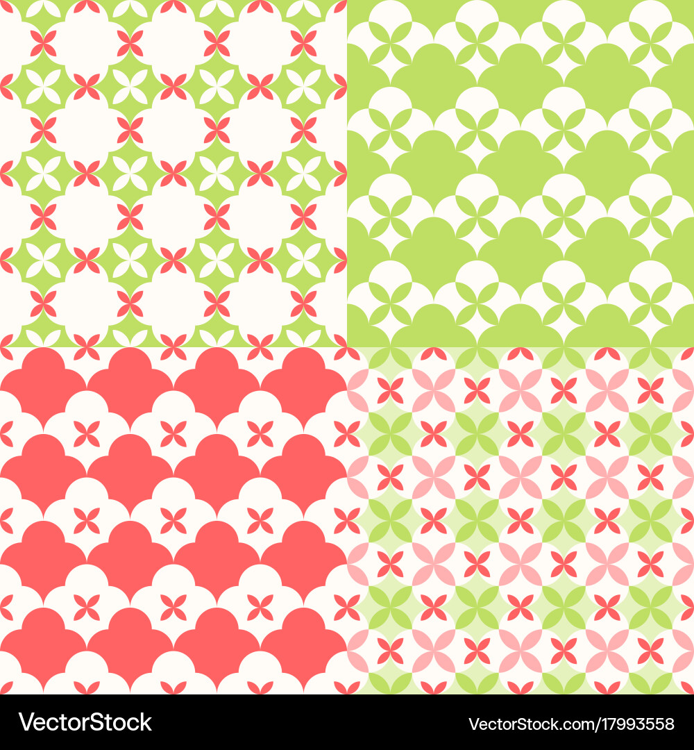 Set of seamless pattern moroccan style vector image