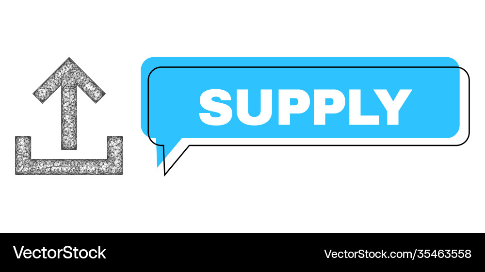 Shifted supply message bubble and net mesh upload Shifted supply message bubble and net mesh upload vector image