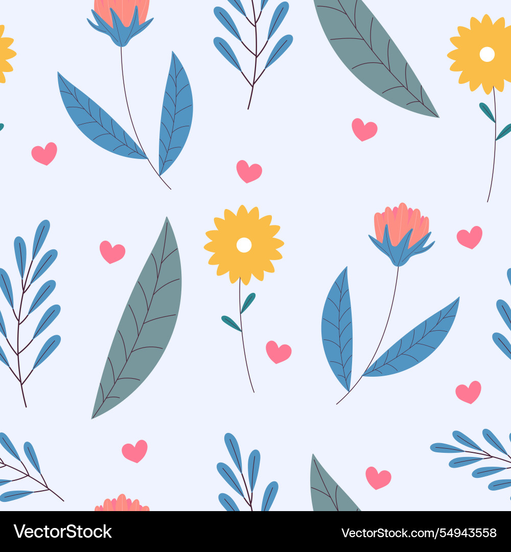 Spring seamless pattern with flowers Vector Image