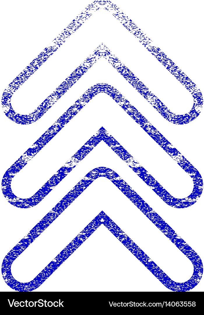 Triple pointer up grunge textured icon vector image