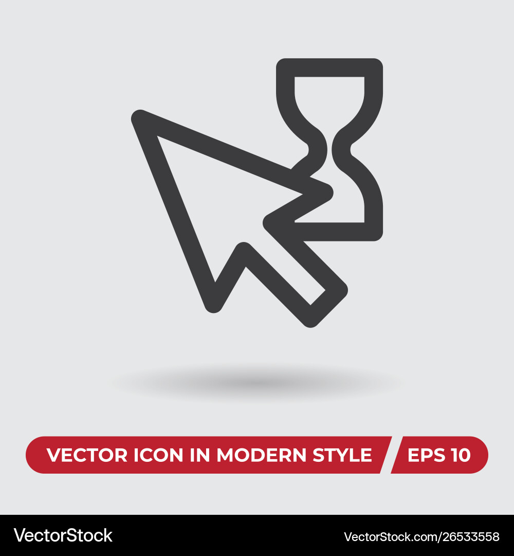 Wait cursor icon in modern style for web site vector image
