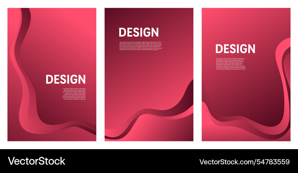 Abstract flowing red gradient waves background Vector Image