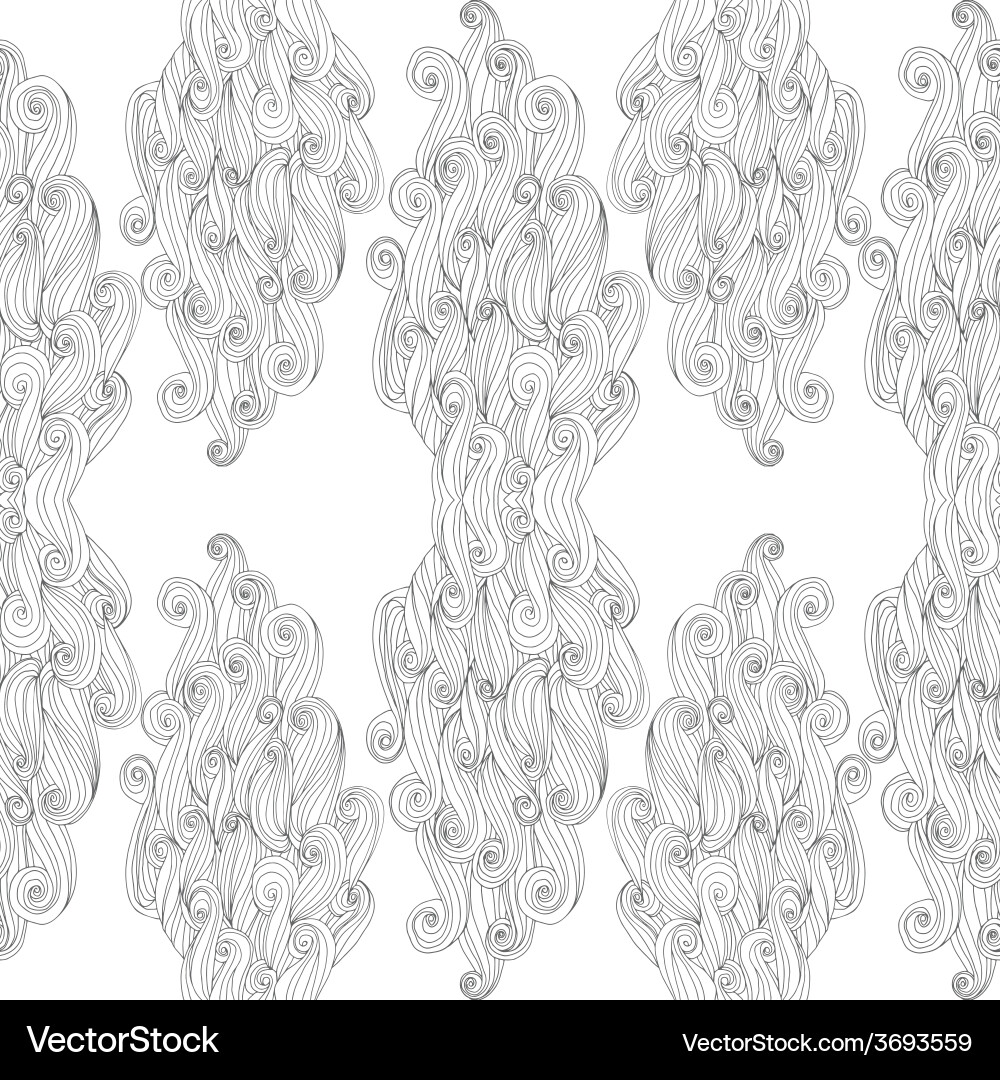Abstract hand-drawn pattern with waves Vector Image