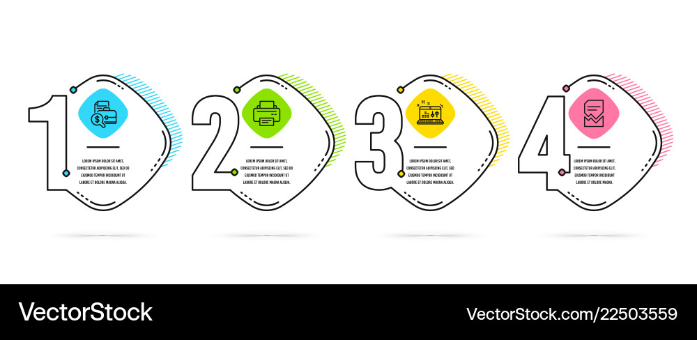 Accounting report sound check and printer icons Accounting report sound check and printer icons vector image