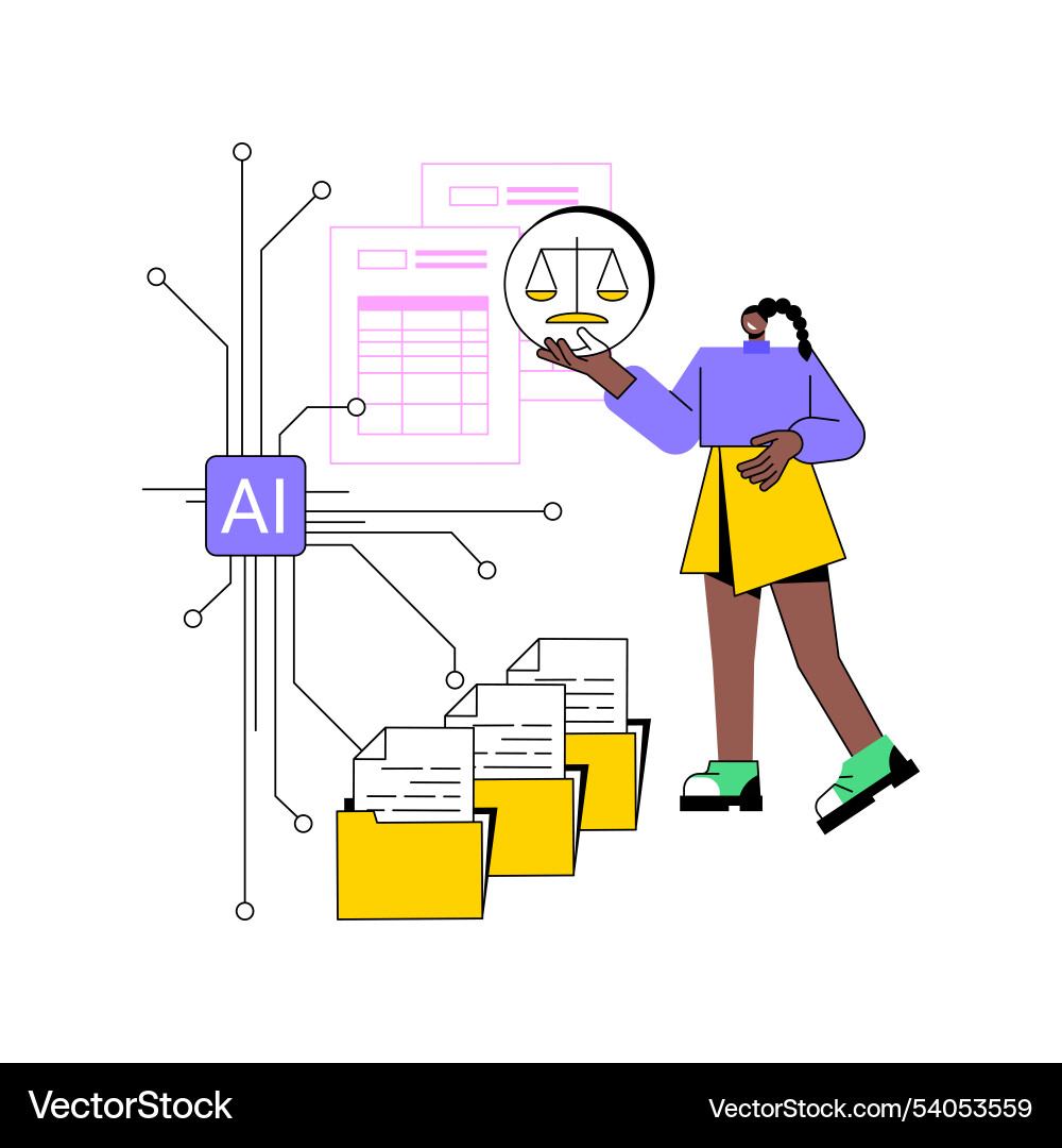 Ai-supported document automation abstract concept Ai-supported document automation abstract concept vector image
