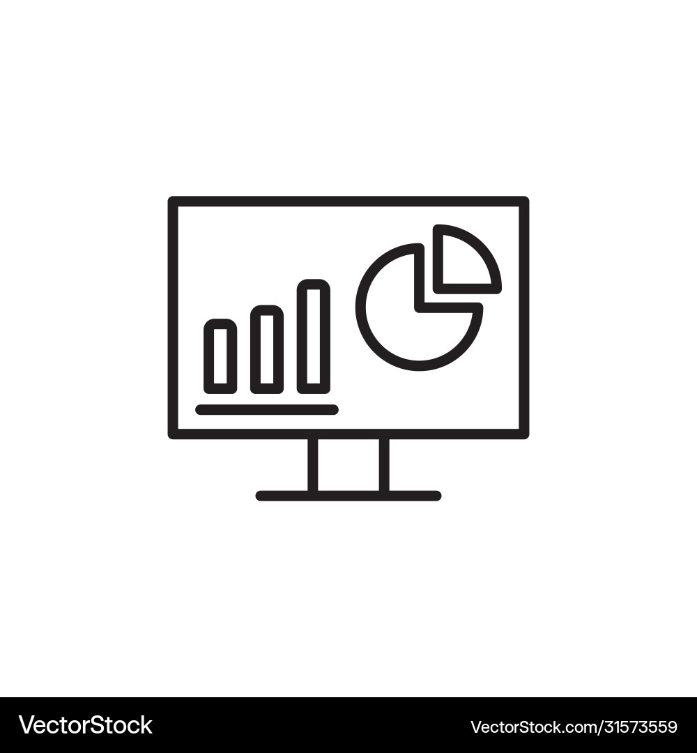 Business analytics and monitoring on computer Business analytics and monitoring on computer vector image