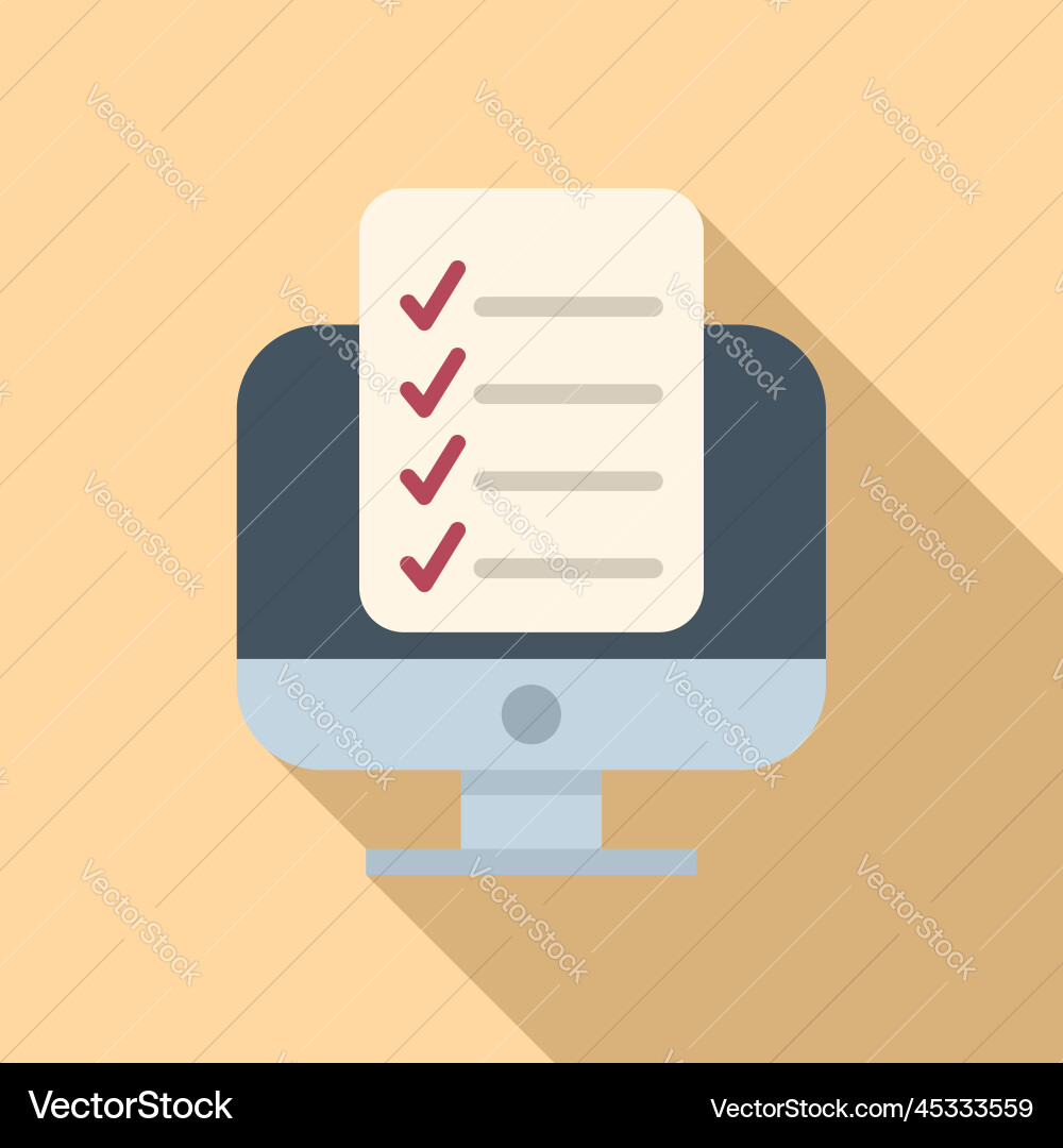 Computer task schedule icon flat event Computer task schedule icon flat event vector image