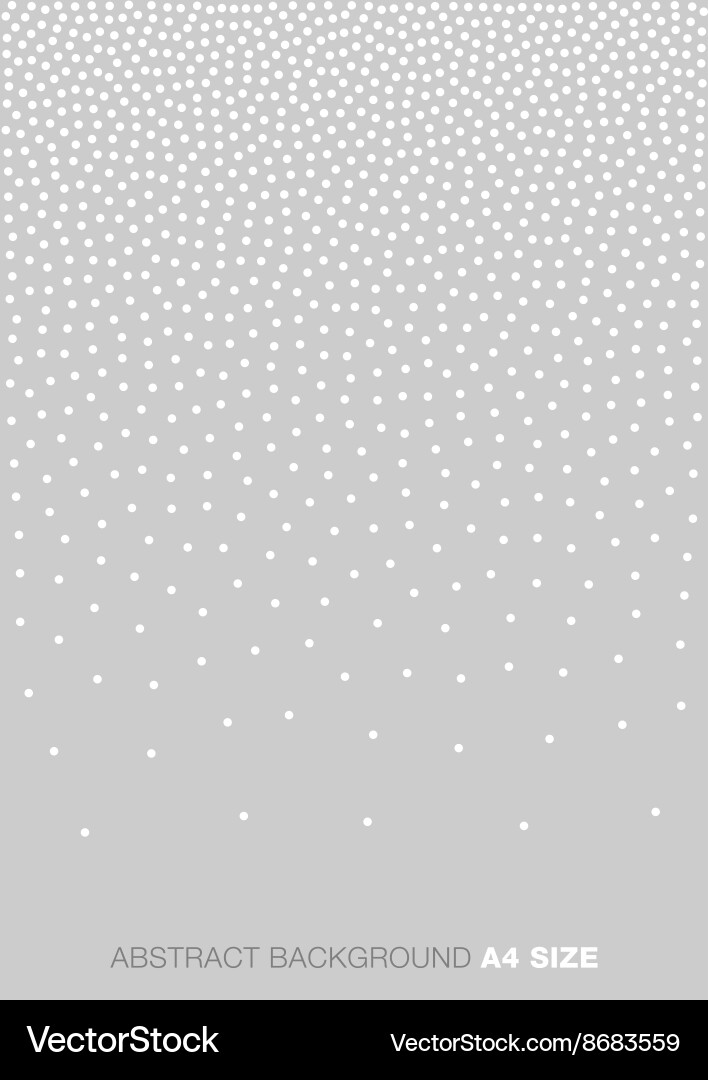 Gradient white dots on gray background a4 size vector image