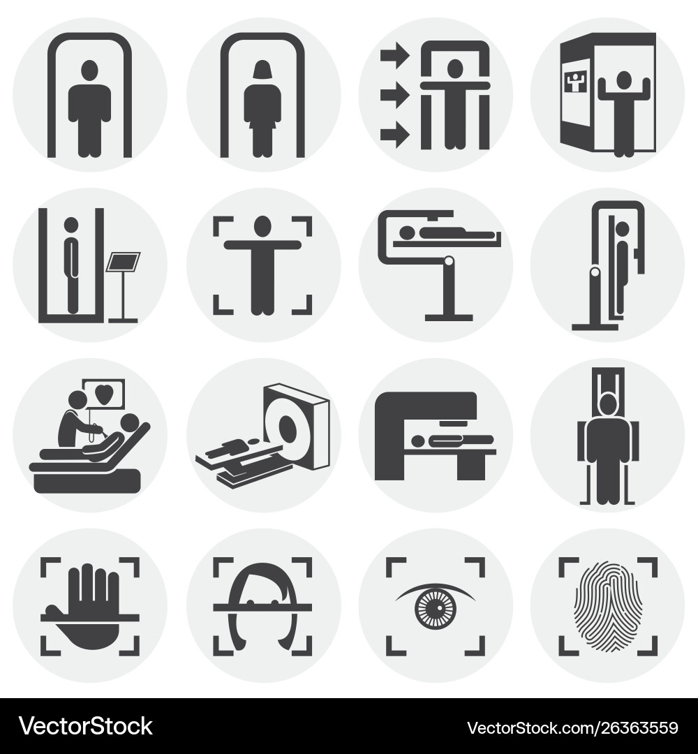 Human scanning related icons set on background Human scanning related icons set on background vector image