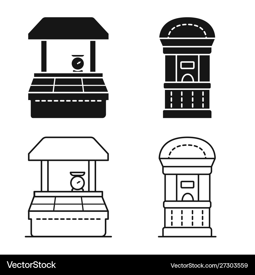 Isolated object amusement and store sign set Vector Image