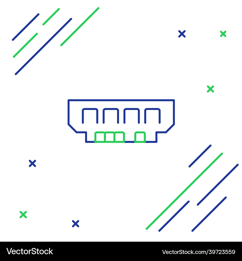 Line ram random access memory icon isolated Vector Image