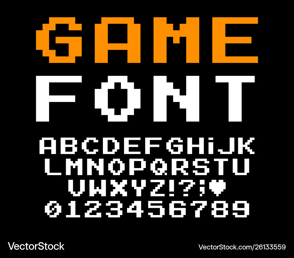 Pixel font Pixel font vector image