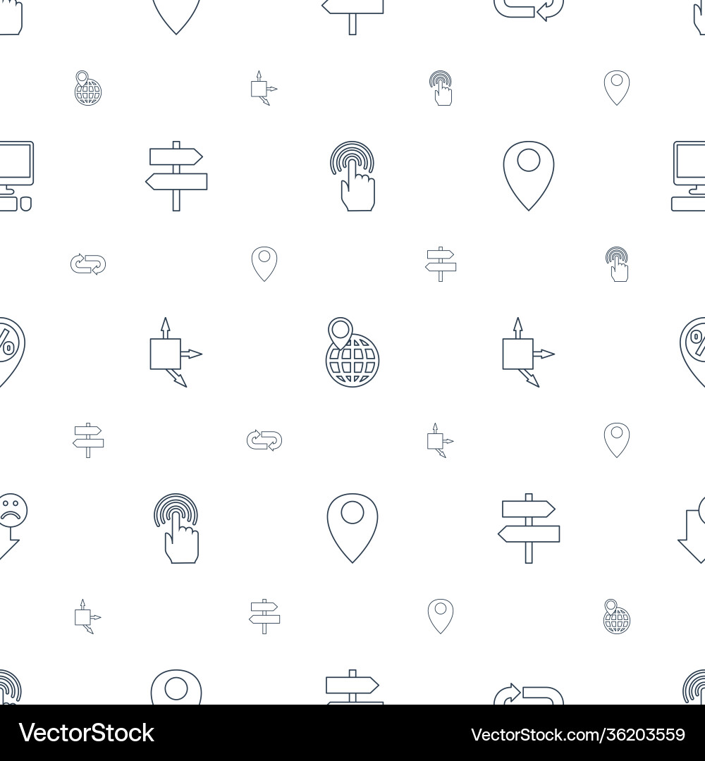 Pointer icons pattern seamless white background vector image