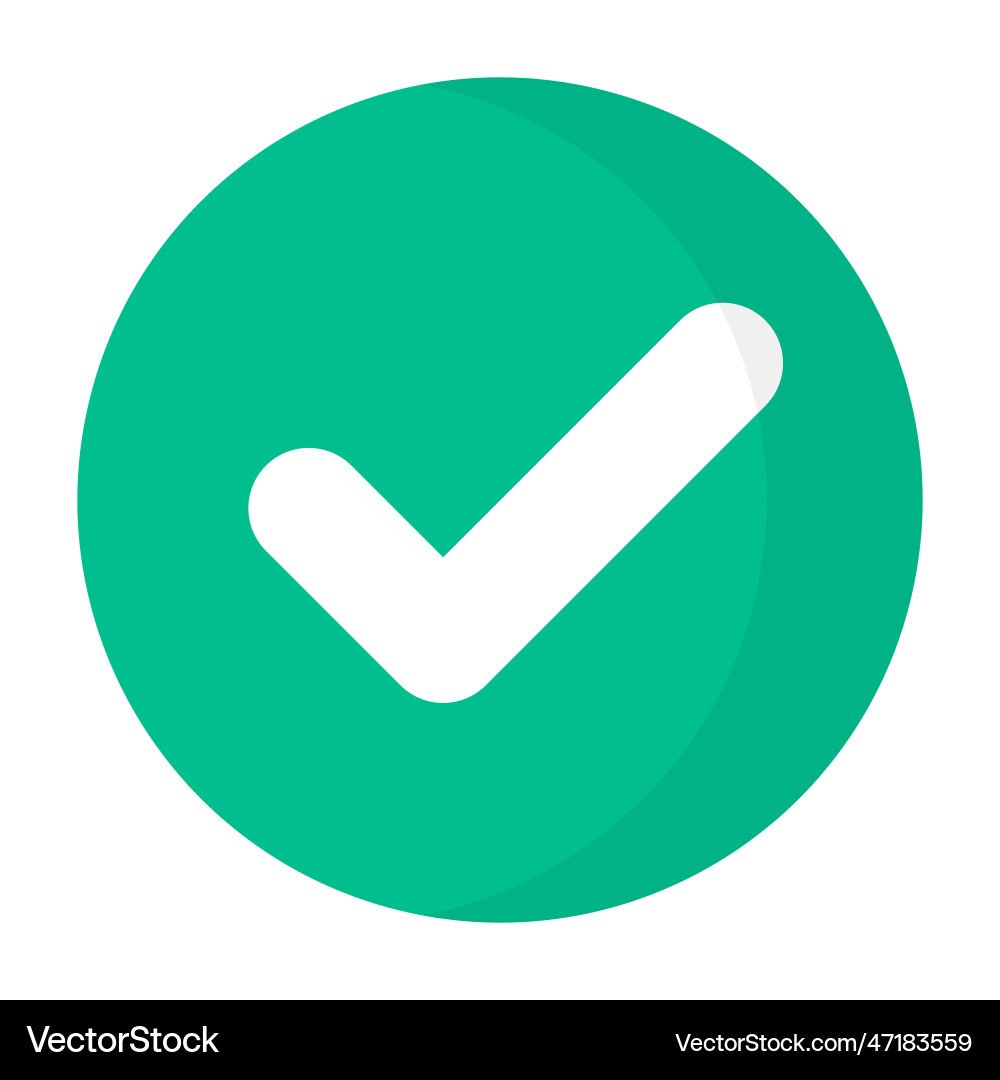 Round check box with flat design or option icon Round check box with flat design or option icon vector image
