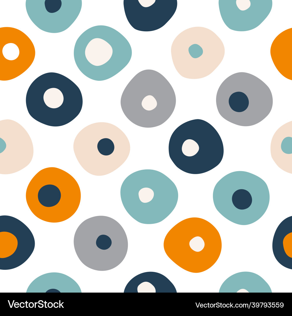 Seamless repeat pattern of color circles dots Seamless repeat pattern of color circles dots vector image