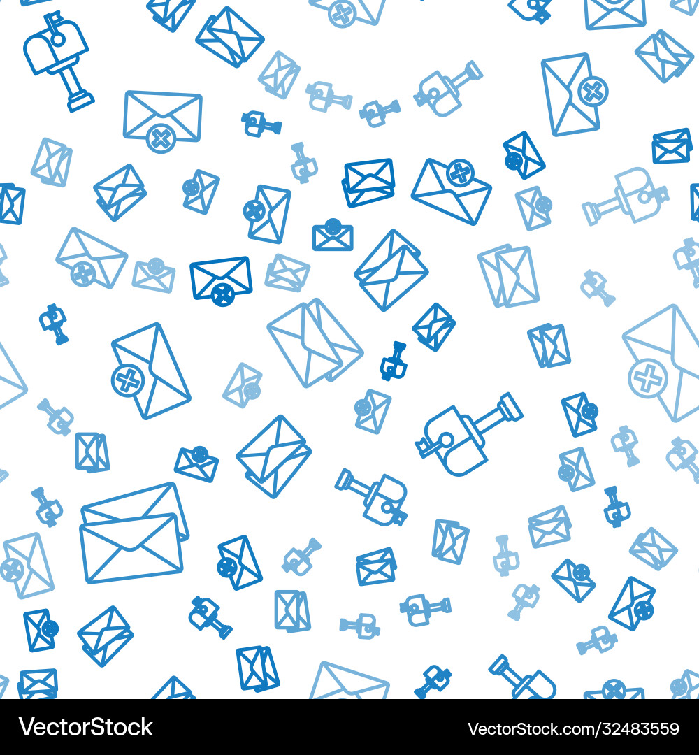 Set line envelope mail box and delete Set line envelope mail box and delete vector image