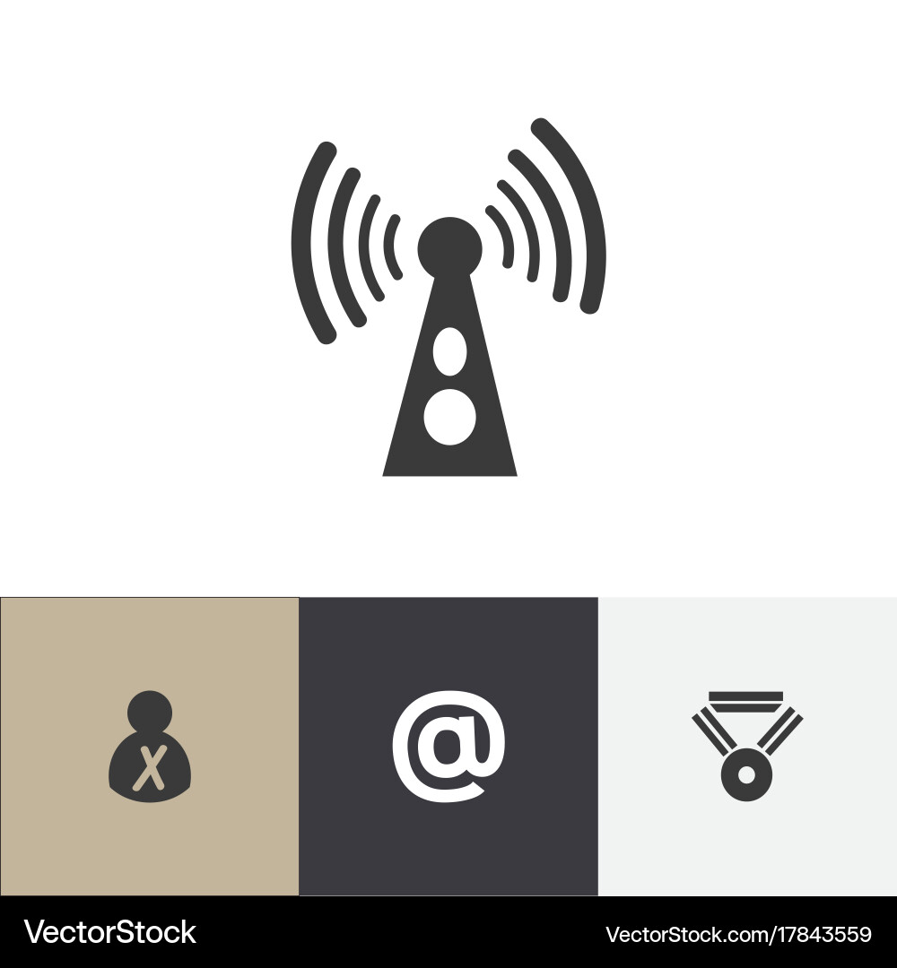 Set of 4 editable network icons includes symbols Vector Image
