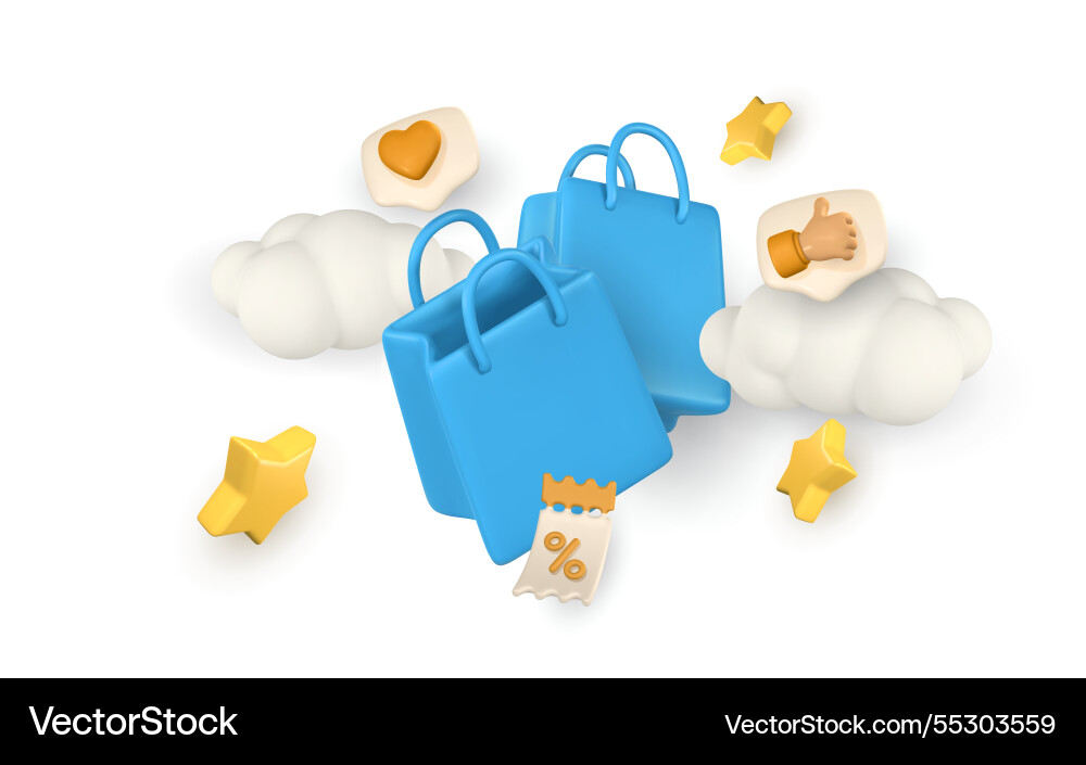 Shopping cart discount promotion sale Shopping cart discount promotion sale vector image