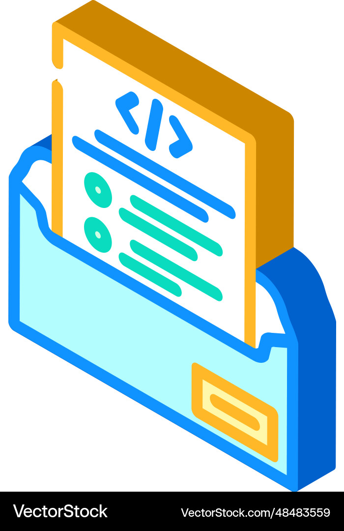 Technical writing software isometric icon Technical writing software isometric icon vector image