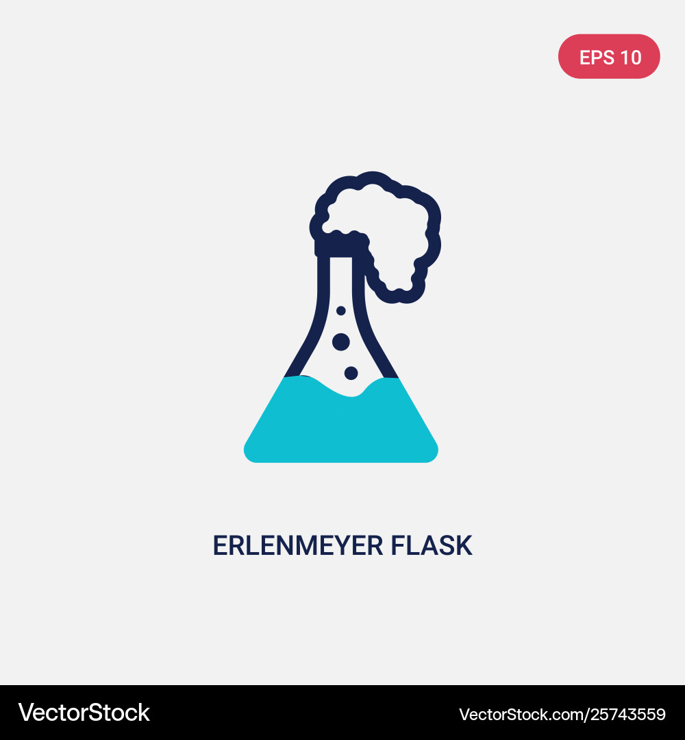 Two color erlenmeyer flask icon from general Two color erlenmeyer flask icon from general vector image
