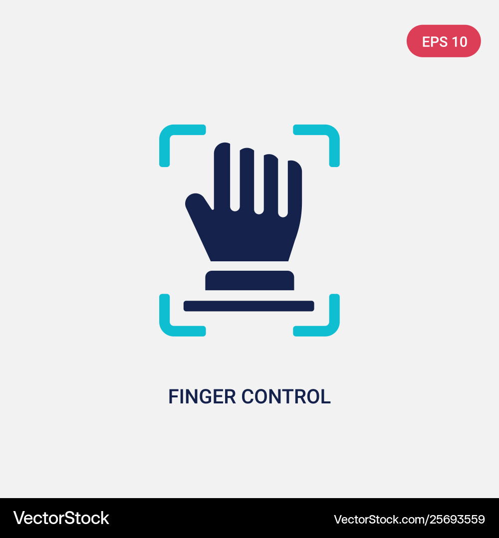 Two color finger control icon from augmented Two color finger control icon from augmented Vector Image