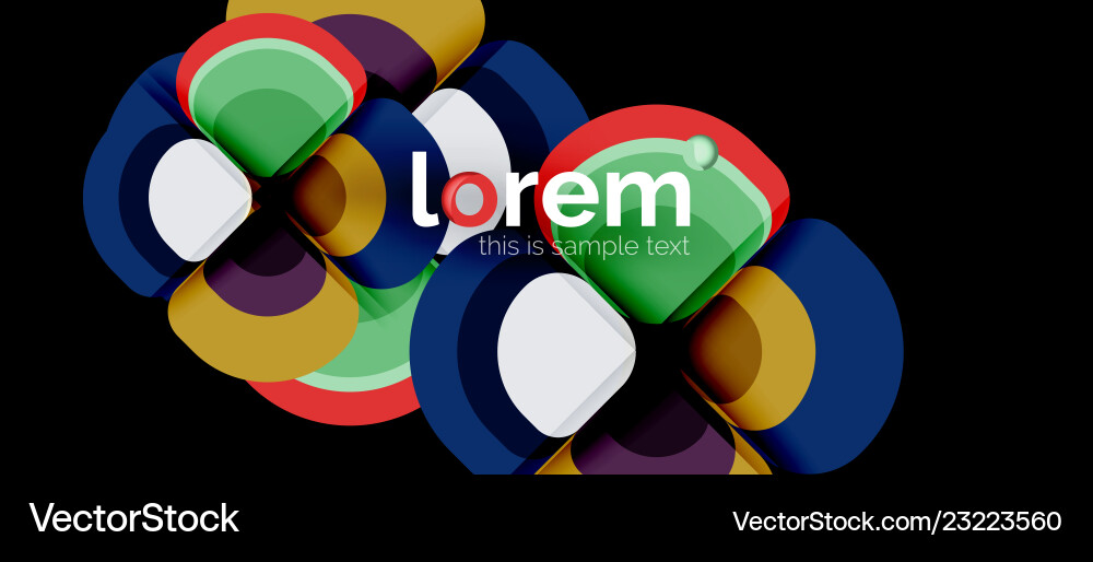 Abstract background - geometric multicolored round Vector Image