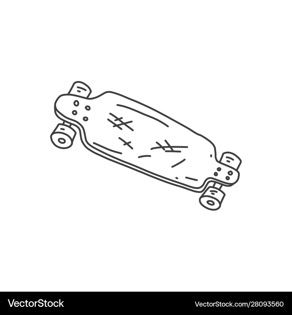 Banner skateboard hand drawn skate sketch board Banner skateboard hand drawn skate sketch board vector image