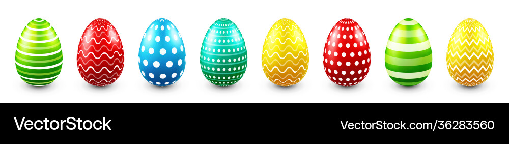 Colorful easter eggs isolated on white background Vector Image