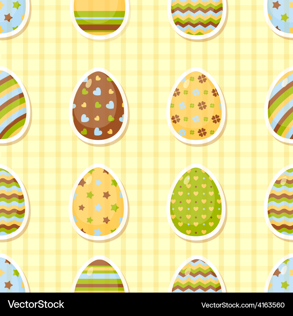 Easter pattern with colorful different eggs vector image