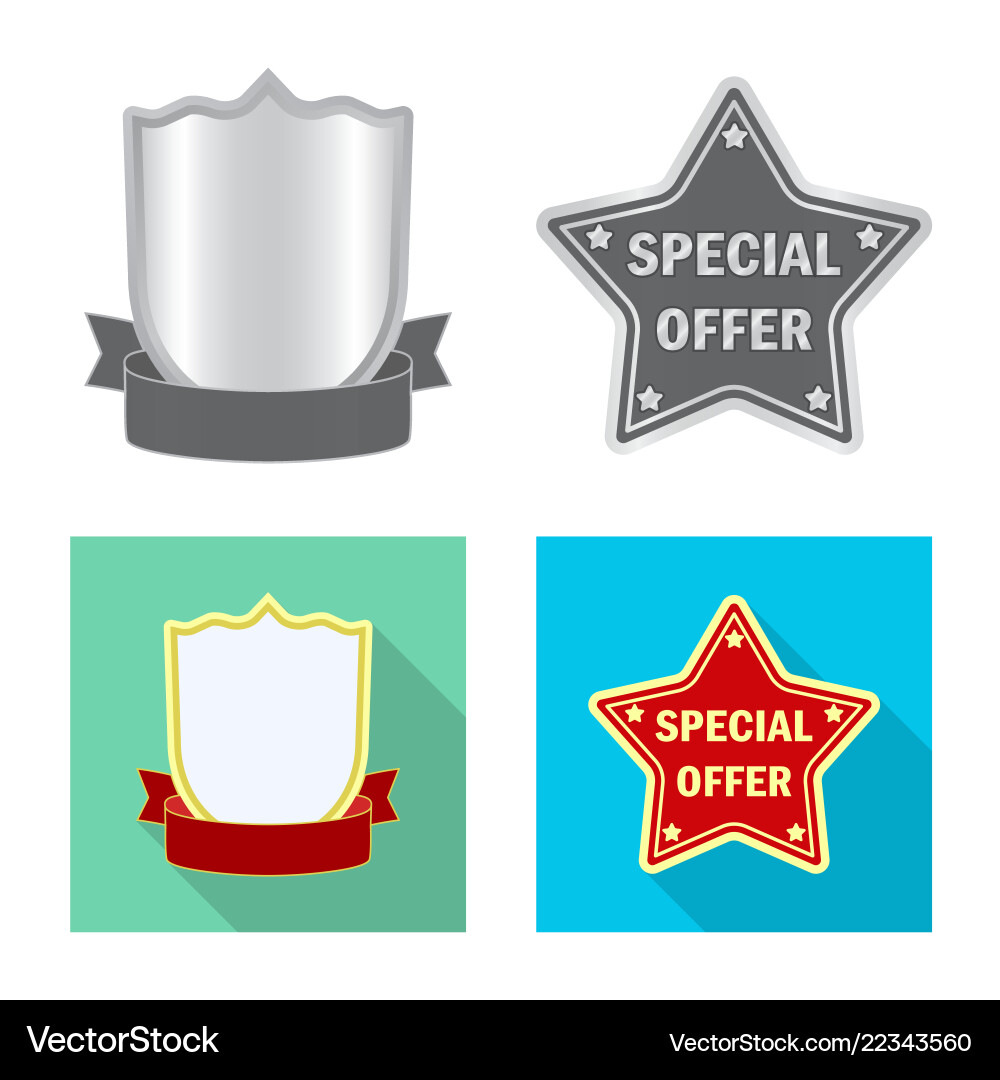 Isolated object of emblem and badge symbol set vector image