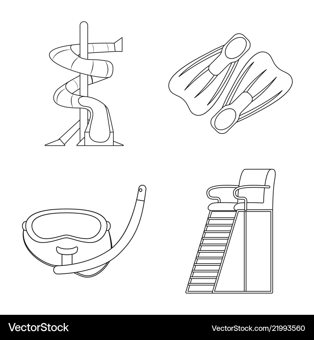 Isolated object of pool and swimming symbol Isolated object of pool and swimming symbol vector image