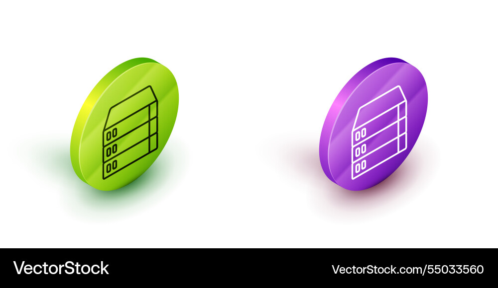 Isometric line server data web hosting icon Isometric line server data web hosting icon vector image