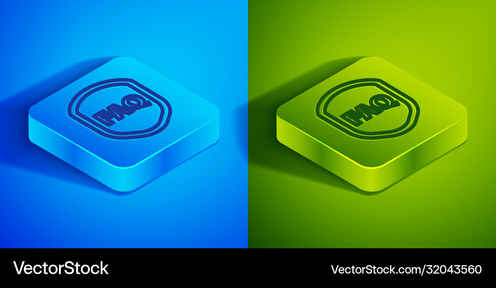 Isometric line shield with text faq information Vector Image