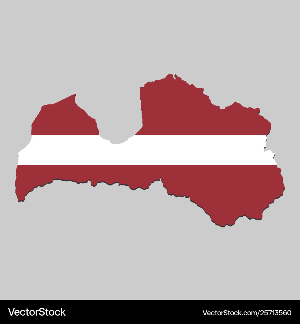 Latvian Flag Map vector image