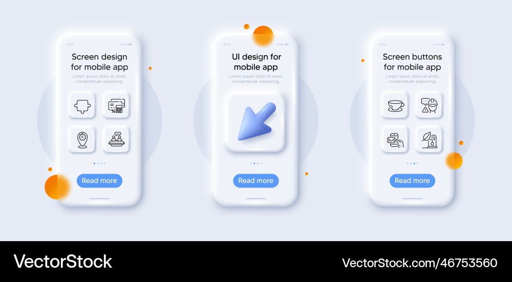 Messenger mail timer and builder warning line Vector Image