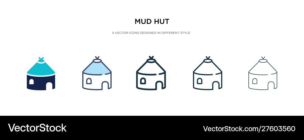 Mud hut icon in different style two colored Mud hut icon in different style two colored vector image