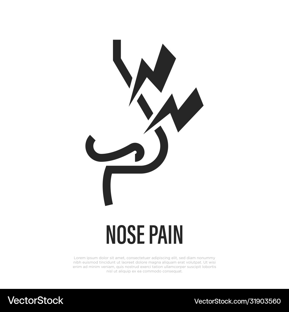 Nasenschmerzen dünne Linie Icon Symptom Rhinitis Nasenschmerzen dünne Linie Icon Symptom Rhinitis vektorbild