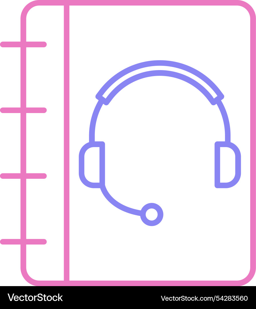 Notebook support line two colour icon vector image