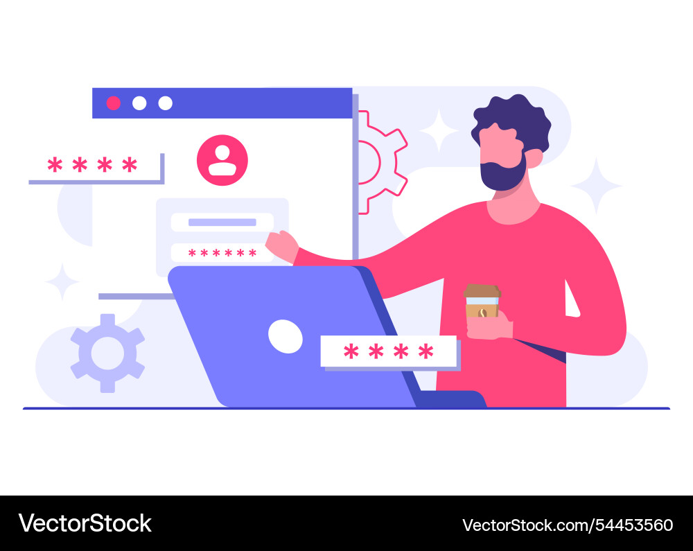 Password secure access data protection cyber vector image