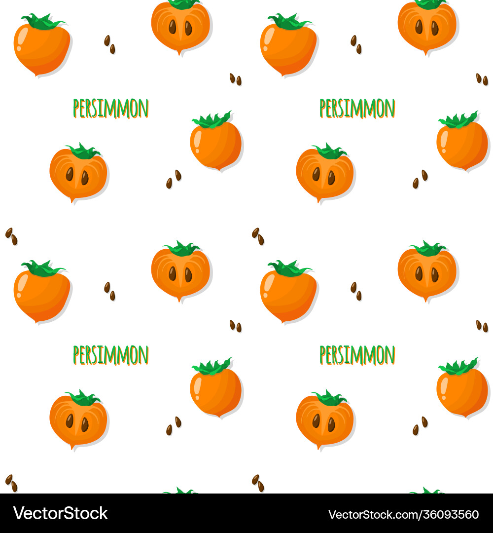 Persimmon seamless pattern background Persimmon seamless pattern background vector image