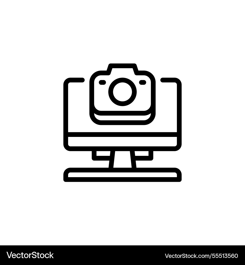Remote monitoring line icon linear style sign Remote monitoring line icon linear style sign vector image