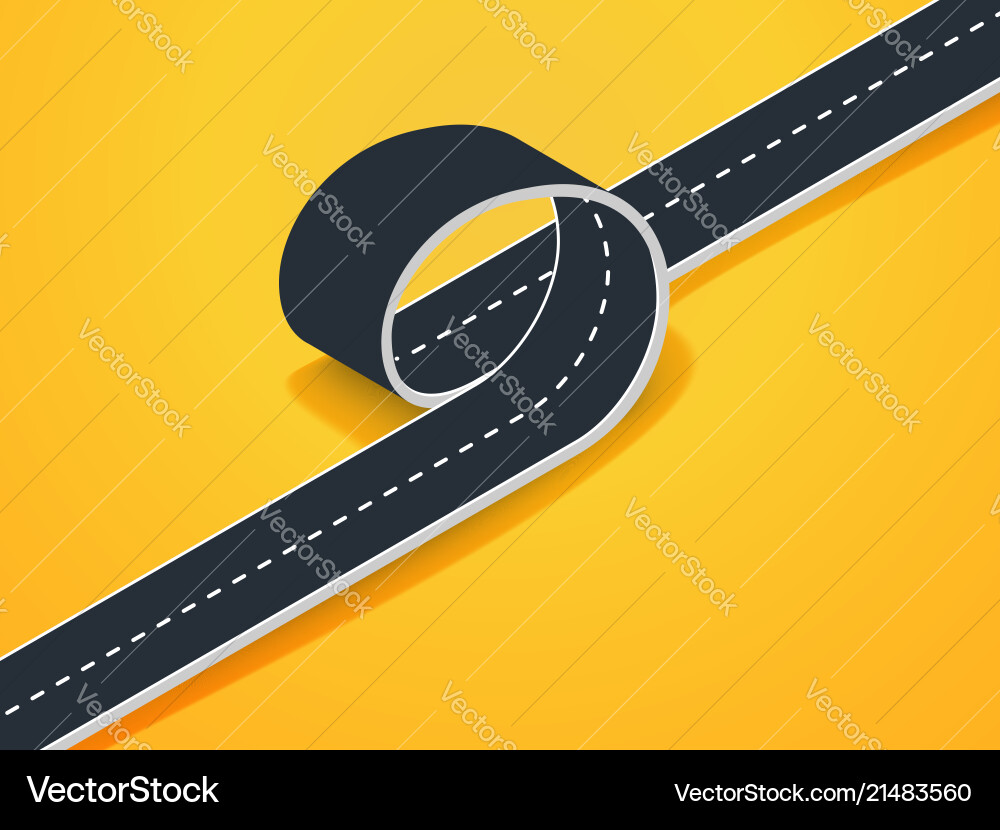 Road loop isometric view winding 3d Road loop isometric view winding 3d vector image