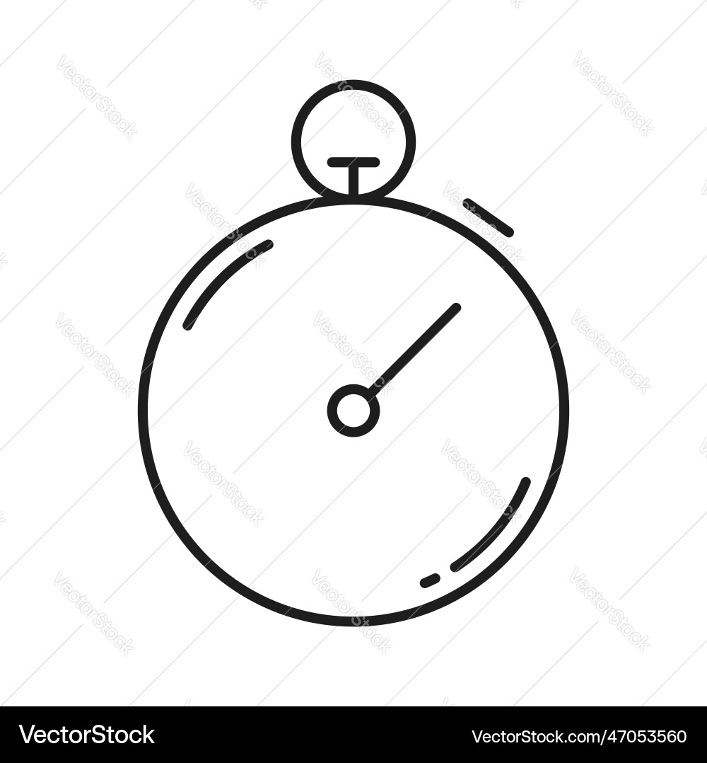 Stopwatch clock timer chronometer outline icon vector image