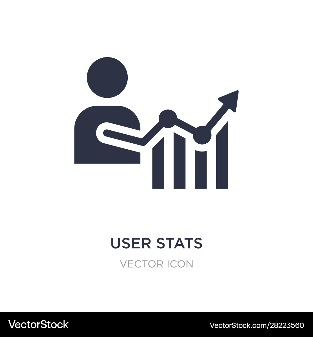 User stats icon on white background simple Vector Image