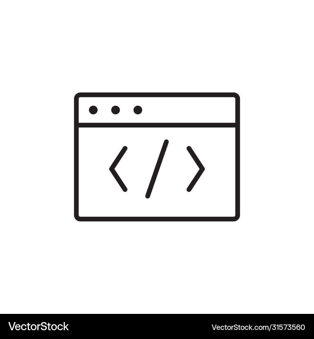 Website coding line black icon Website coding line black icon vector image