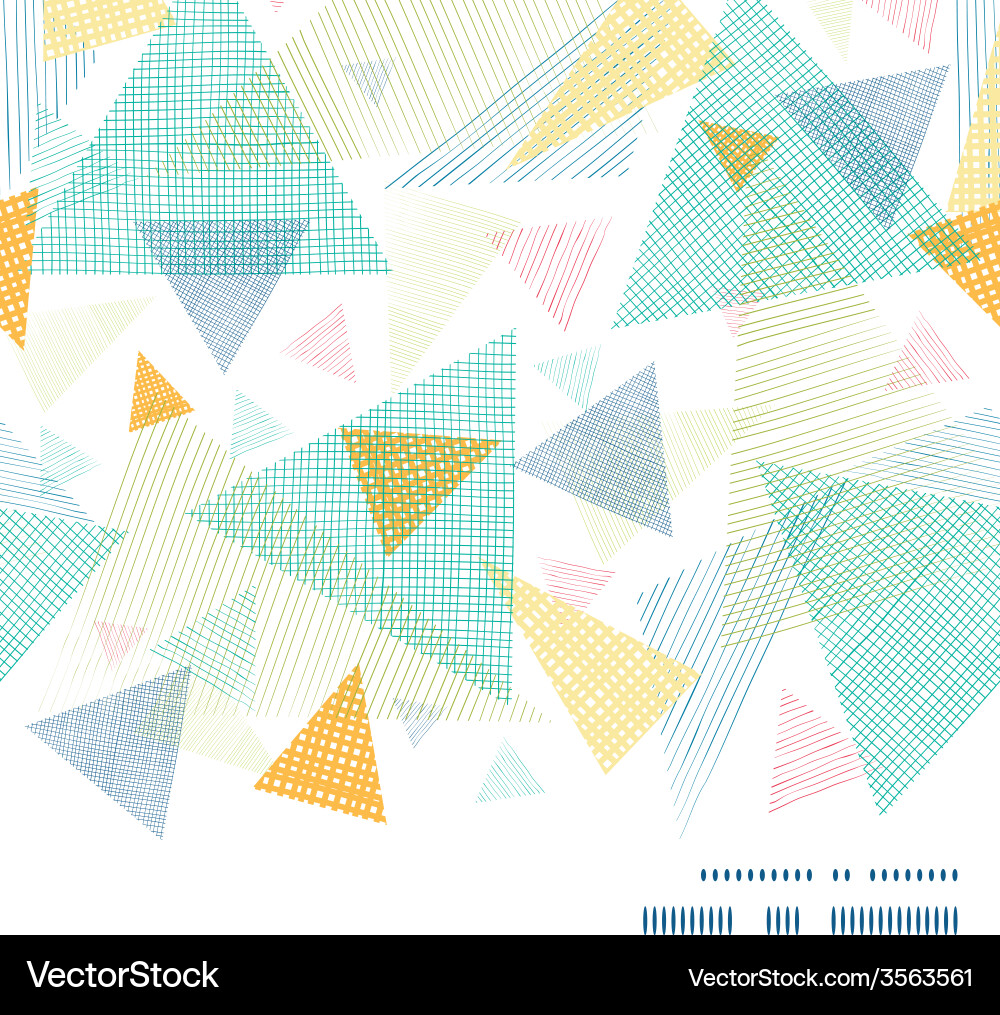 Abstract fabric triangles horizontal frame vector image